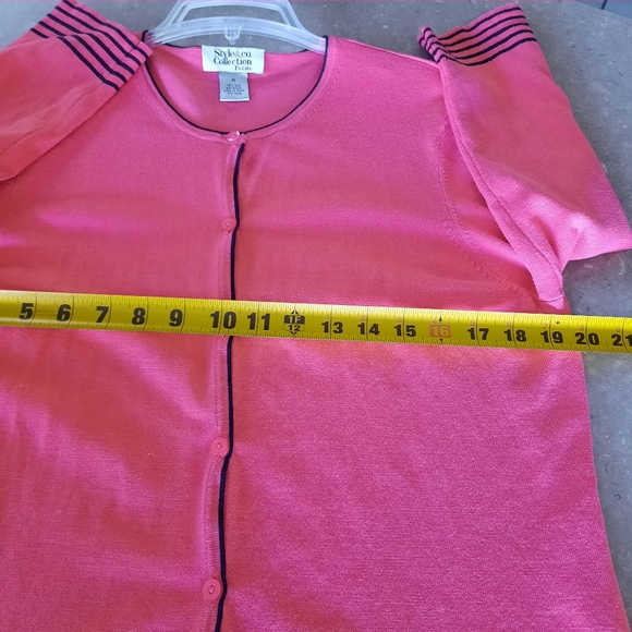 Style & Co Silk Blend Cardigan Med with Tank Top Small,  Set Coral Blue - Picture 9 of 12